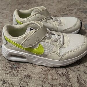 Nike Air Cream and Neon Yellow Kids' Sneakers